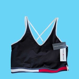 Tommy Hilfiger Kids Red and Navy Sports Bra